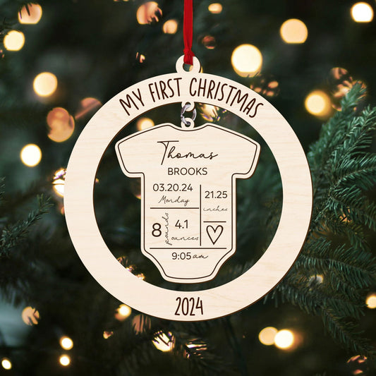 Baby's First Christmas Ornament 2024, Personalized 4D Shake Baby Ornament CF191 - Kindlytoys
