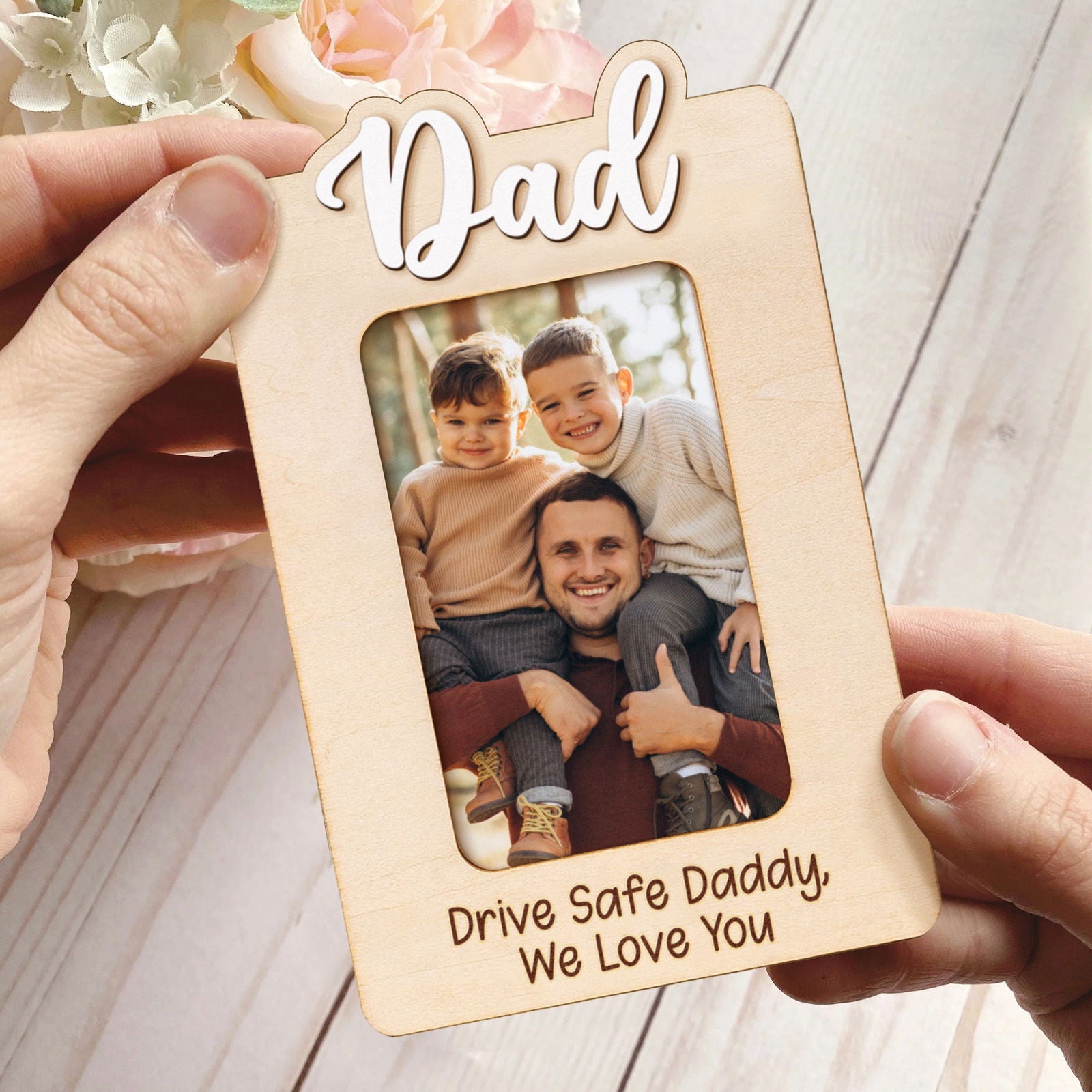 Custom Dad Photo Car Visor Clip, Father's Day Gift, Personalized Picture Frame, Gift for Papa dad Grandpa, Custom Visor Clip CV05 - Kindlytoys