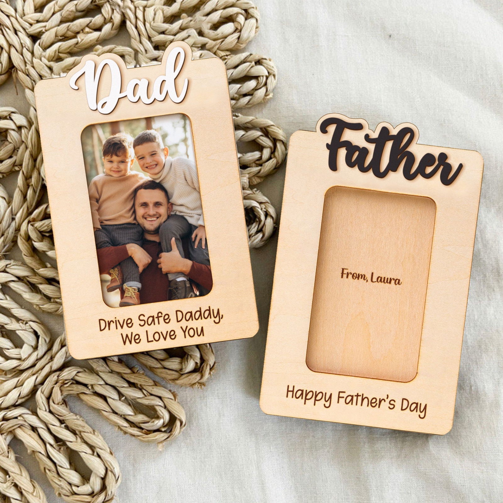 Custom Dad Photo Car Visor Clip, Father's Day Gift, Personalized Picture Frame, Gift for Papa dad Grandpa, Custom Visor Clip CV05 - Kindlytoys