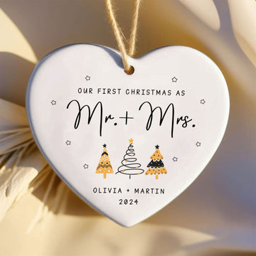 Custom Engaged Ornament, Ornament Engagement Gift For Newly Engaged Couple CY06-04 - Kindlytoys