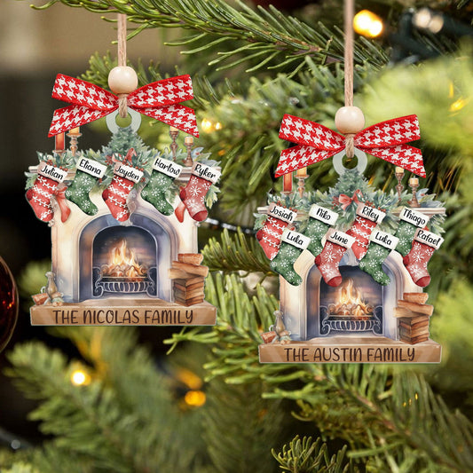 Custom Pet Family Christmas Ornaments, Flat Acrylic Family Ornament With Pets CF265 - Kindlytoys