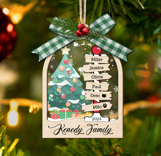 Family Christmas Ornament, Personalized Family Ornament 2024, Christmas Ornament CF90 - Kindlytoys