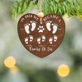 First Christmas As A Family Of Four Footprints, Personalized Custom Shaped Wooden Ornament CF701 - Kindlytoys