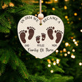 First Christmas As A Family Of Four Footprints, Personalized Custom Shaped Wooden Ornament CF701 - Kindlytoys