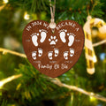 First Christmas As A Family Of Four Footprints, Personalized Custom Shaped Wooden Ornament CF701 - Kindlytoys