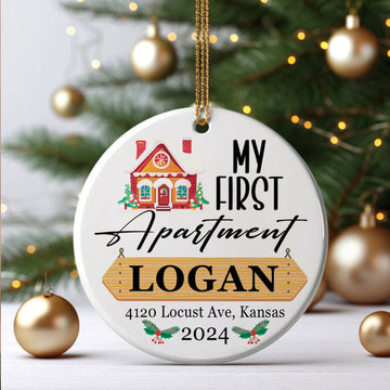 Housewarming Gifts for New House Ornament, Personalized First Christmas in Our New Home Ornament, Custom House Address Christmas Ornament, Personalized New Home Ornament, Couples New Home Ornament CX01-7 - Kindlytoys
