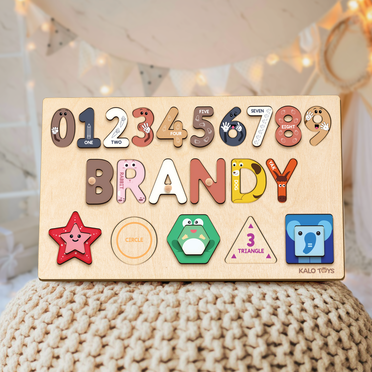 Montessori Toys For Babies, Developmental Toys for 1 Year Old, Personalized Wooden Toy NP51 - Kindlytoys