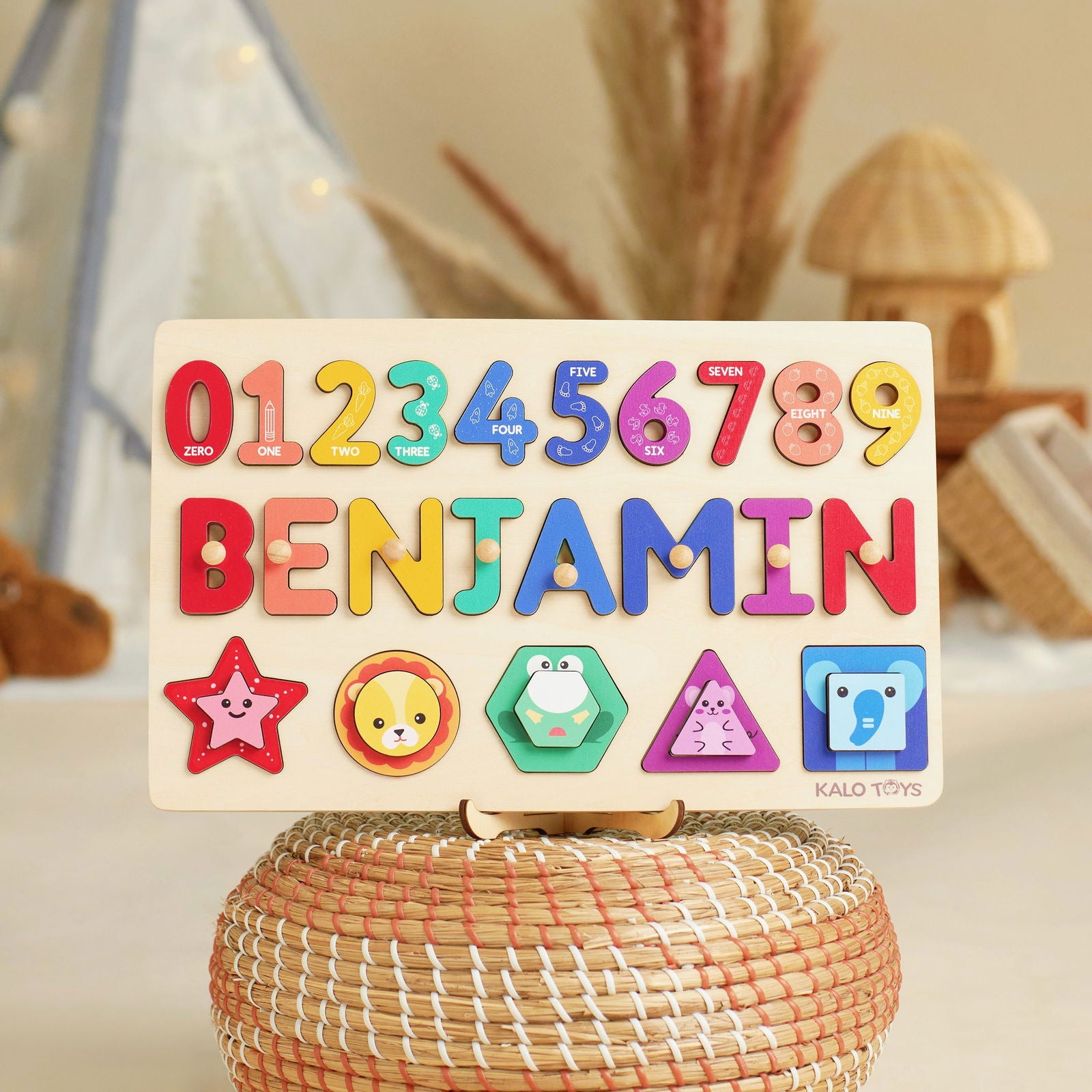 Montessori Toys For Babies, Developmental Toys for 1 Year Old, Personalized Wooden Toy NP51 - Kindlytoys