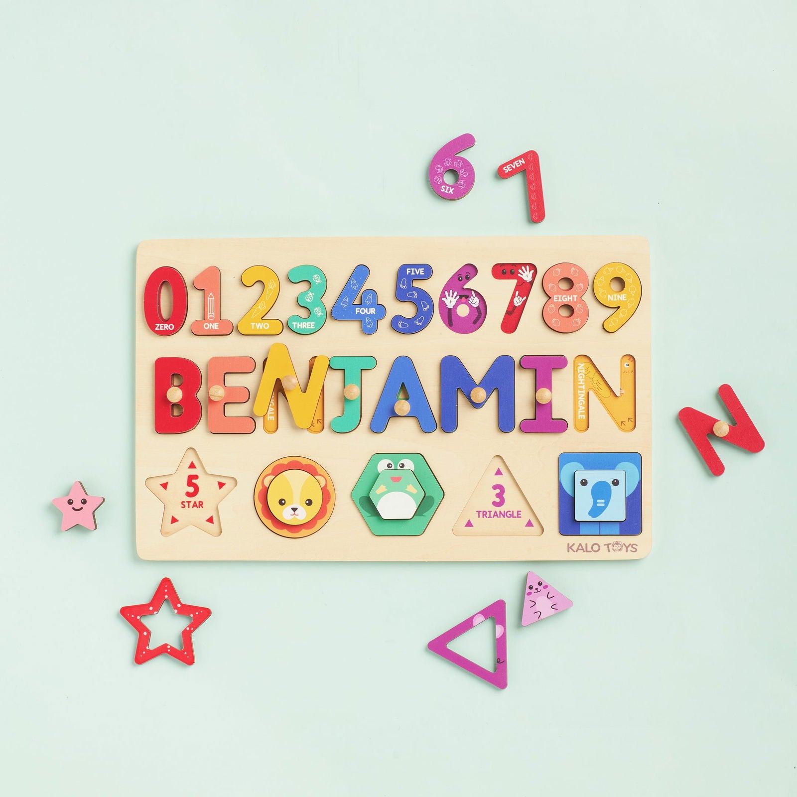 Montessori Toys For Babies, Developmental Toys for 1 Year Old, Personalized Wooden Toy NP51 - Kindlytoys