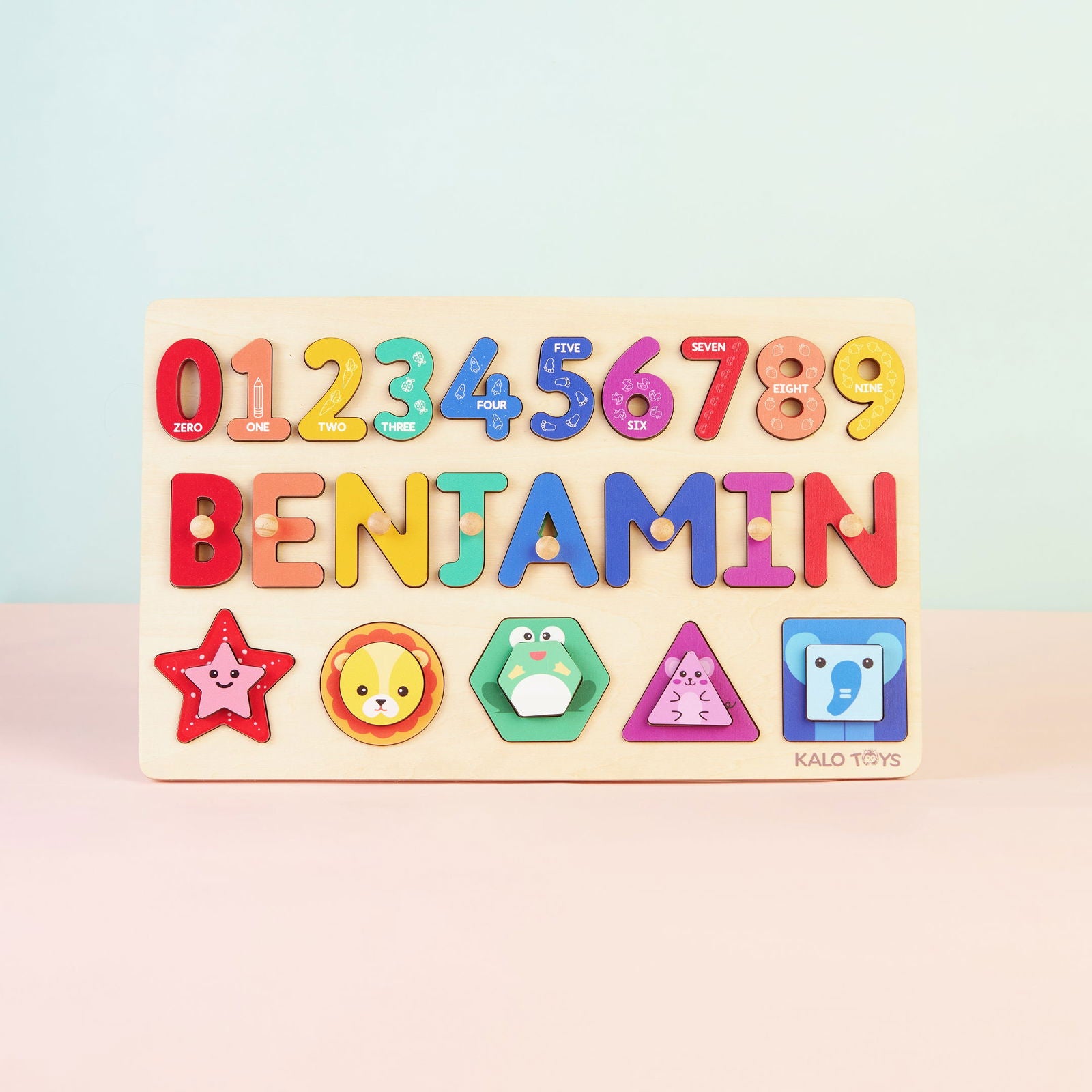 Montessori Toys For Babies, Developmental Toys for 1 Year Old, Personalized Wooden Toy NP51 - Kindlytoys