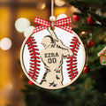 Personalize Baseball Ornament Wooden 2 Layered, Custom Baseball Christmas Ornament, CF915 - Kindlytoys