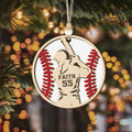 Personalize Baseball Ornament Wooden 2 Layered, Custom Baseball Christmas Ornament, CF915 - Kindlytoys