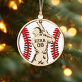 Personalize Baseball Ornament Wooden 2 Layered, Custom Baseball Christmas Ornament, CF915 - Kindlytoys