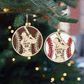 Personalize Baseball Ornament Wooden 2 Layered, Custom Baseball Christmas Ornament, CF915 - Kindlytoys