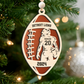 Personalized American Football 2 Layered Wooden Ornament, Custom Name Number Football Player Christmas Ornament, CF927 - Kindlytoys