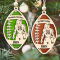 Personalized American Football 2 Layered Wooden Ornament, Custom Name Number Football Player Christmas Ornament, CF927 - Kindlytoys