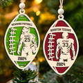 Personalized American Football 2 Layered Wooden Ornament, Custom Name Number Football Player Christmas Ornament, CF927 - Kindlytoys