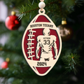 Personalized American Football 2 Layered Wooden Ornament, Custom Name Number Football Player Christmas Ornament, CF927 - Kindlytoys
