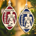 Personalized American Football 2 Layered Wooden Ornament, Custom Name Number Football Player Christmas Ornament, CF927 - Kindlytoys