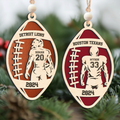 Personalized American Football 2 Layered Wooden Ornament, Custom Name Number Football Player Christmas Ornament, CF927 - Kindlytoys