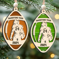 Personalized American Football Ornament, Football Player 2 Layered Wooden Ornament, CF922 - Kindlytoys