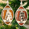 Personalized American Football Ornament, Football Player 2 Layered Wooden Ornament, CF922 - Kindlytoys