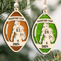 Personalized American Football Ornament, Football Player 2 Layered Wooden Ornament, CF922 - Kindlytoys
