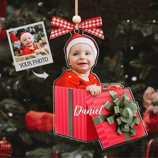 Personalized Baby Photo Christmas Ornaments, Newborn Gift 2D Acrylic Ornament CF646 - Kindlytoys