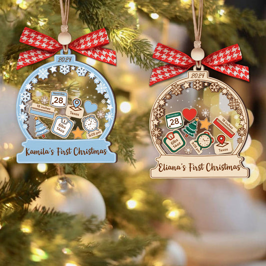 Personalized Babys 1st Christmas Ornament 2024, Shaker Babies Ornament CF602 - Kindlytoys