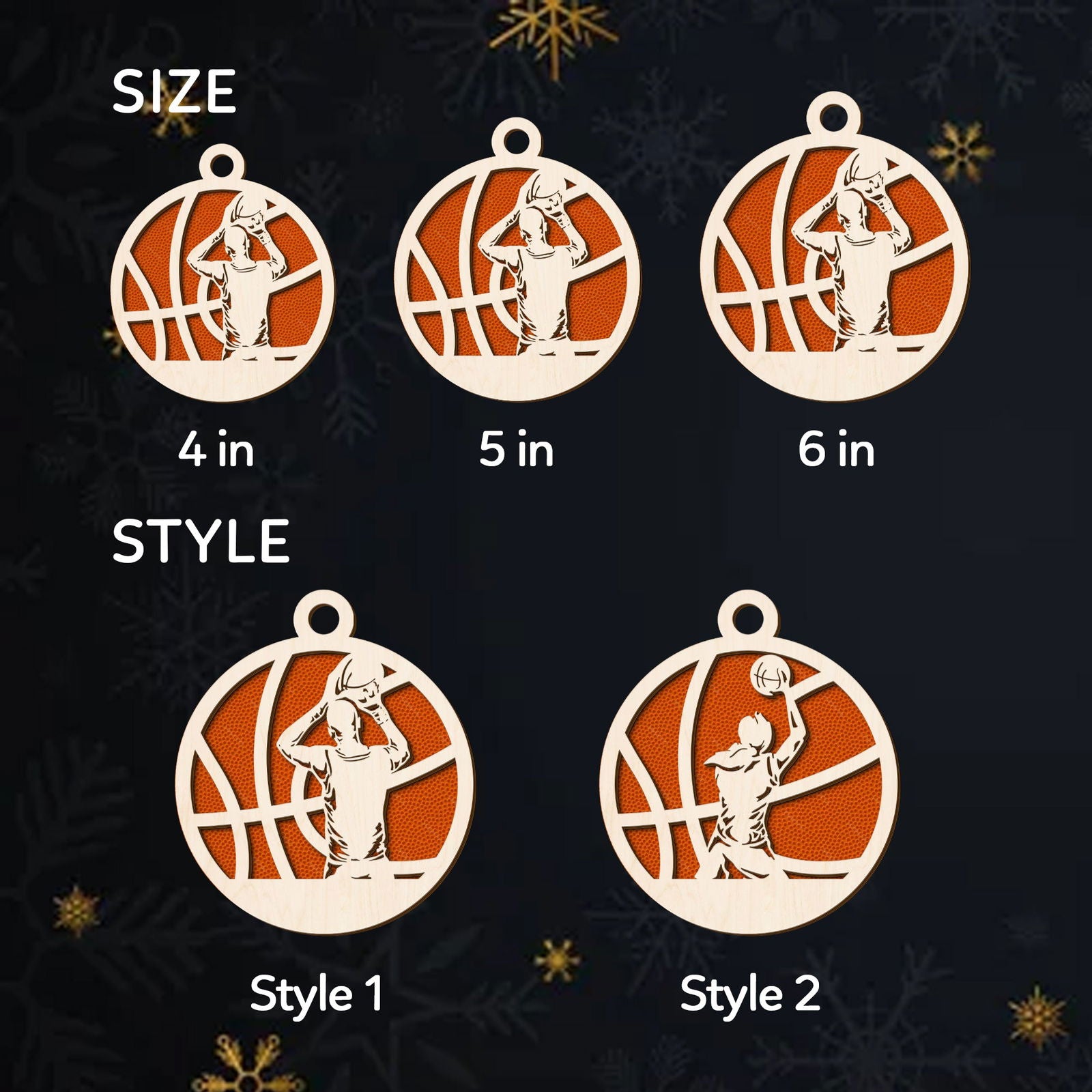 Personalized Basketball Ornament, Custom Basketball Wood Ornament 2 Layered CF432 - Kindlytoys