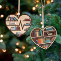 Personalized Book Lovers Heart Ornament, Book Tree Wooden Ornament Gift For Librarian CF159 - Kindlytoys