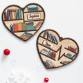 Personalized Book Lovers Heart Ornament, Book Tree Wooden Ornament Gift For Librarian CF159 - Kindlytoys