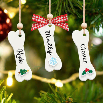 Personalized Christmas Dog Bone 2024 ornament, Personalized Pet ornaments CF28 - Kindlytoys