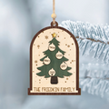 Personalized Christmas Tree Family Name Ornament, Custom Family Names Christmas Ornament CF189 - Kindlytoys