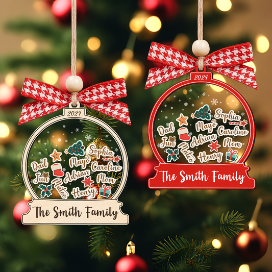 Personalized Family Christmas Ornaments, Custom Family Names Christmas Tree Decorations CF220 - Kindlytoys