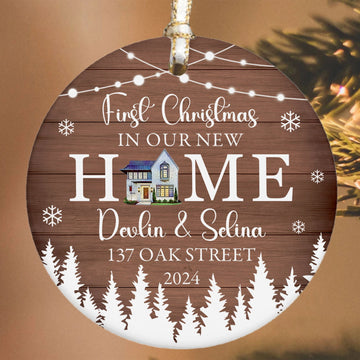 Personalized First Christmas in Our New Home Ornament, Custom House Address Christmas Ornament, Personalized New Home Ornament, Couples New Home Ornament, Housewarming Gifts for New House Ornament CX01-13 - Kindlytoys