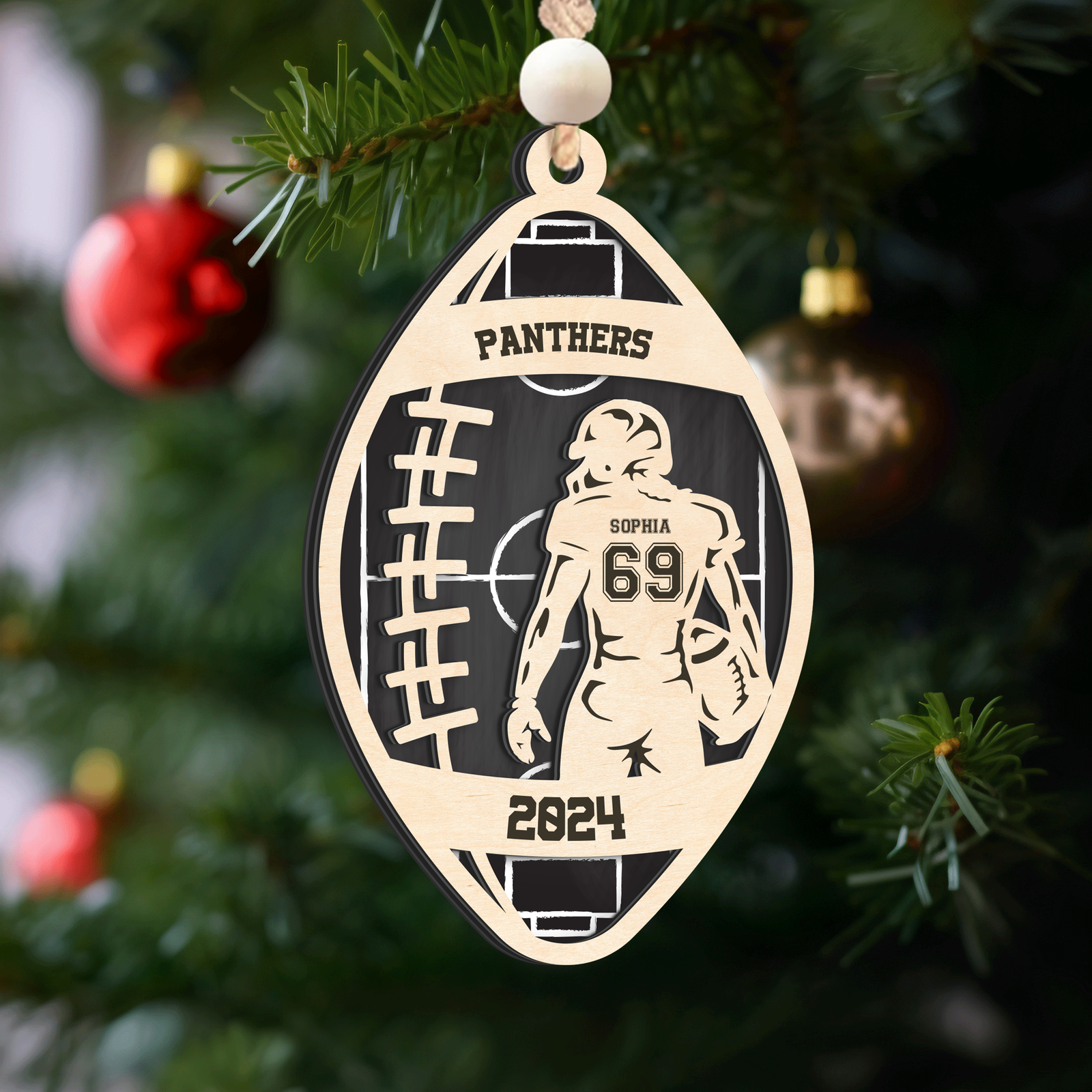 Personalized Football Christmas Ornament, Christmas Gift for Football Team, CF914 - Kindlytoys