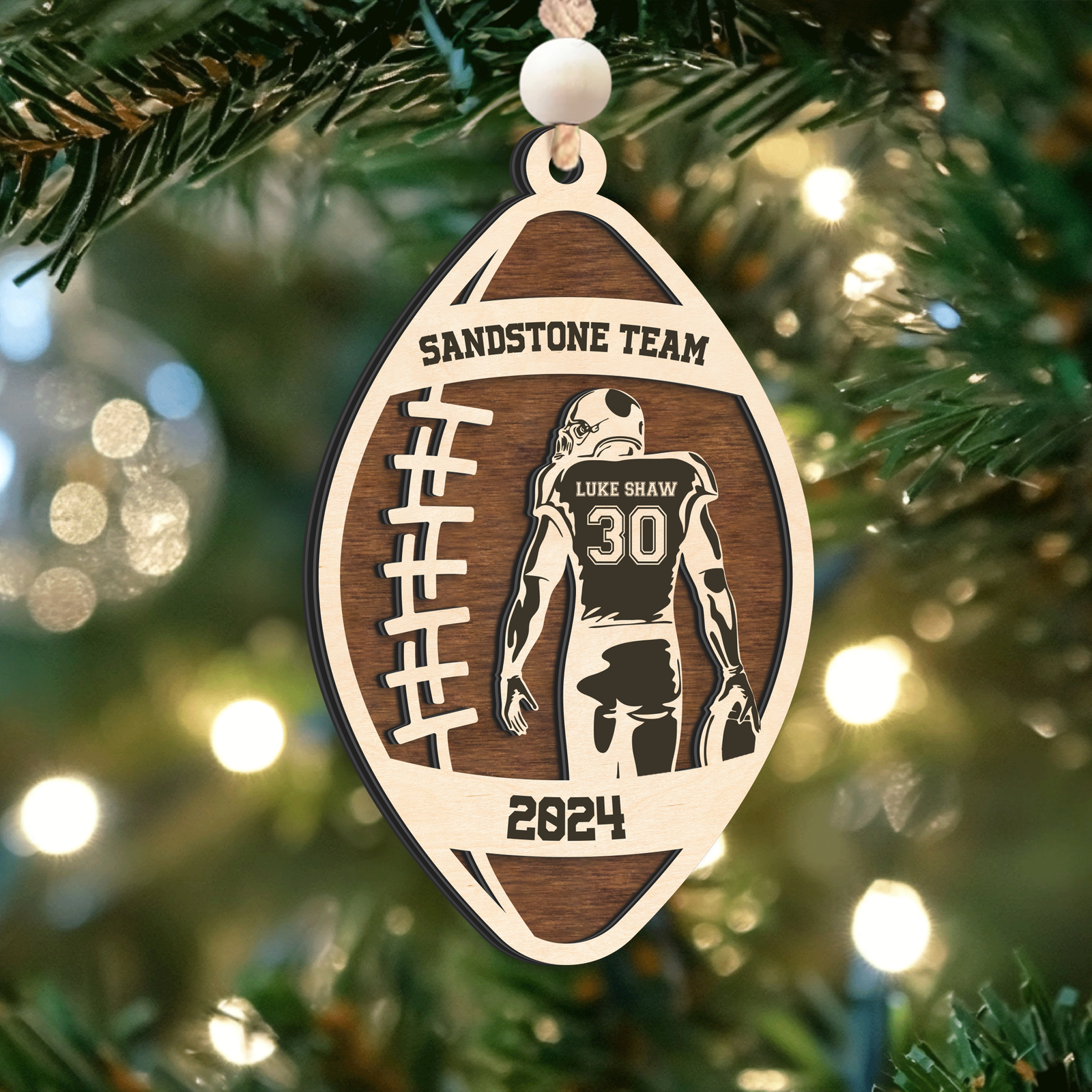 Personalized Football Christmas Ornament, Christmas Gift for Football Team, CF914 - Kindlytoys