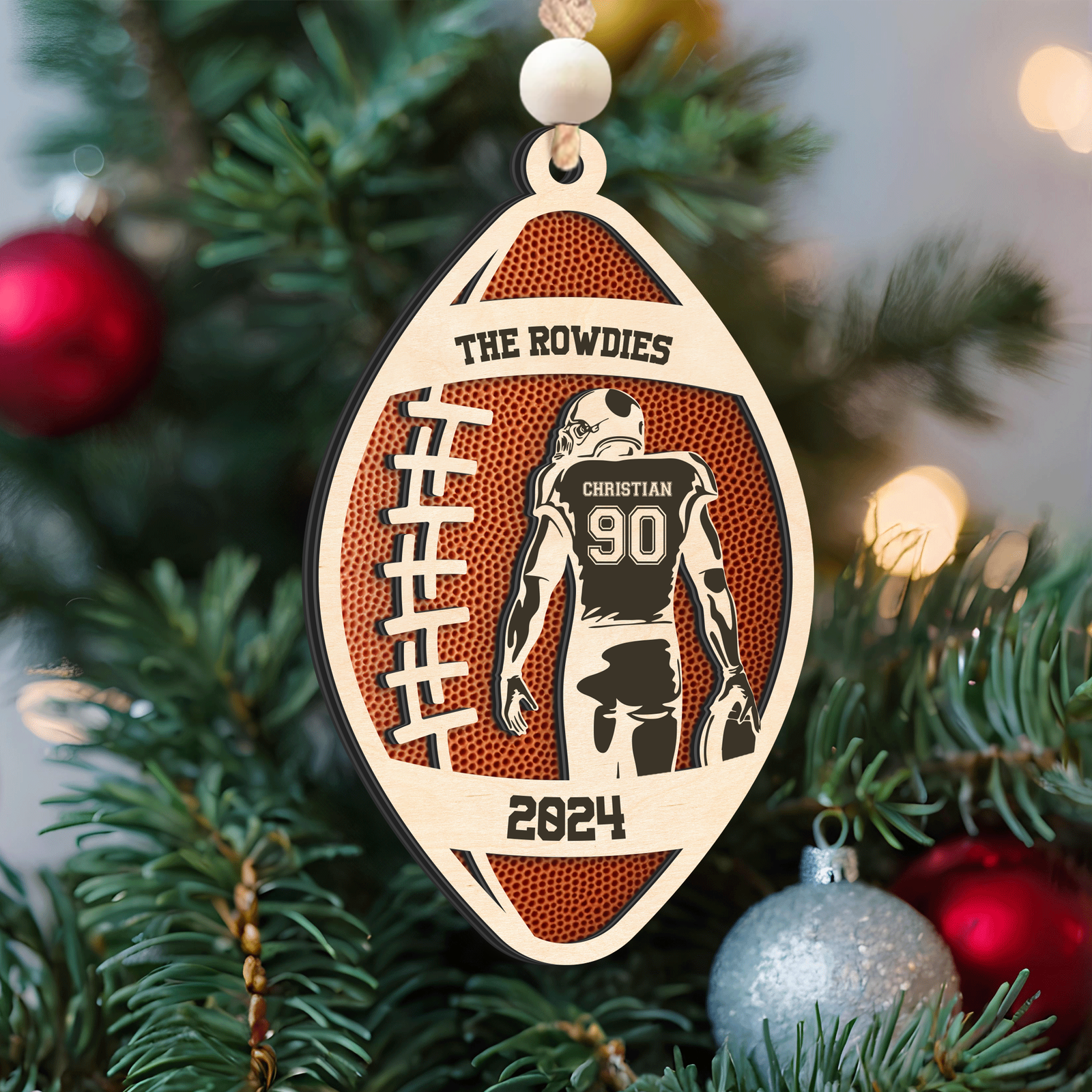 Personalized Football Christmas Ornament, Christmas Gift for Football Team, CF914 - Kindlytoys