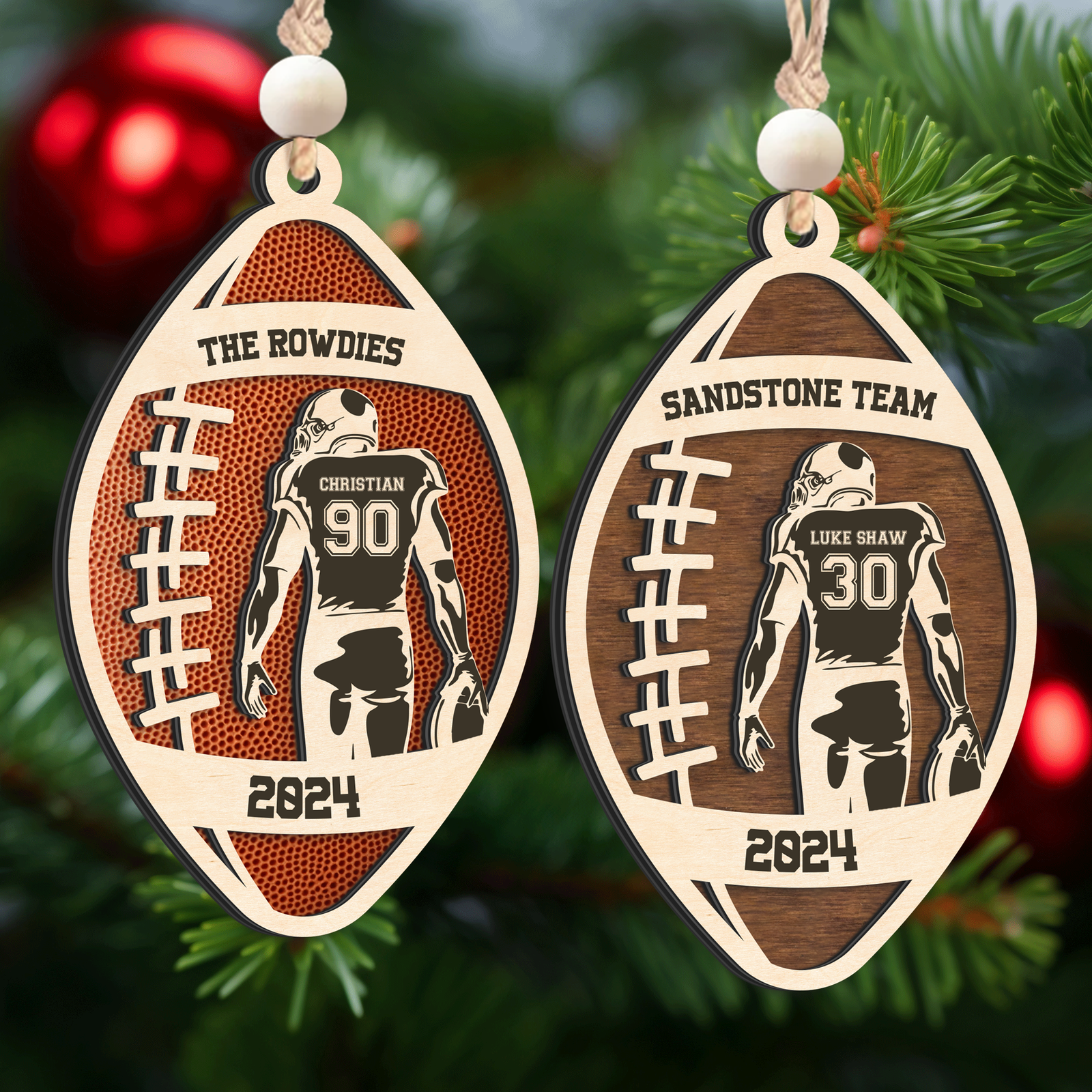 Personalized Football Christmas Ornament, Christmas Gift for Football Team, CF914 - Kindlytoys
