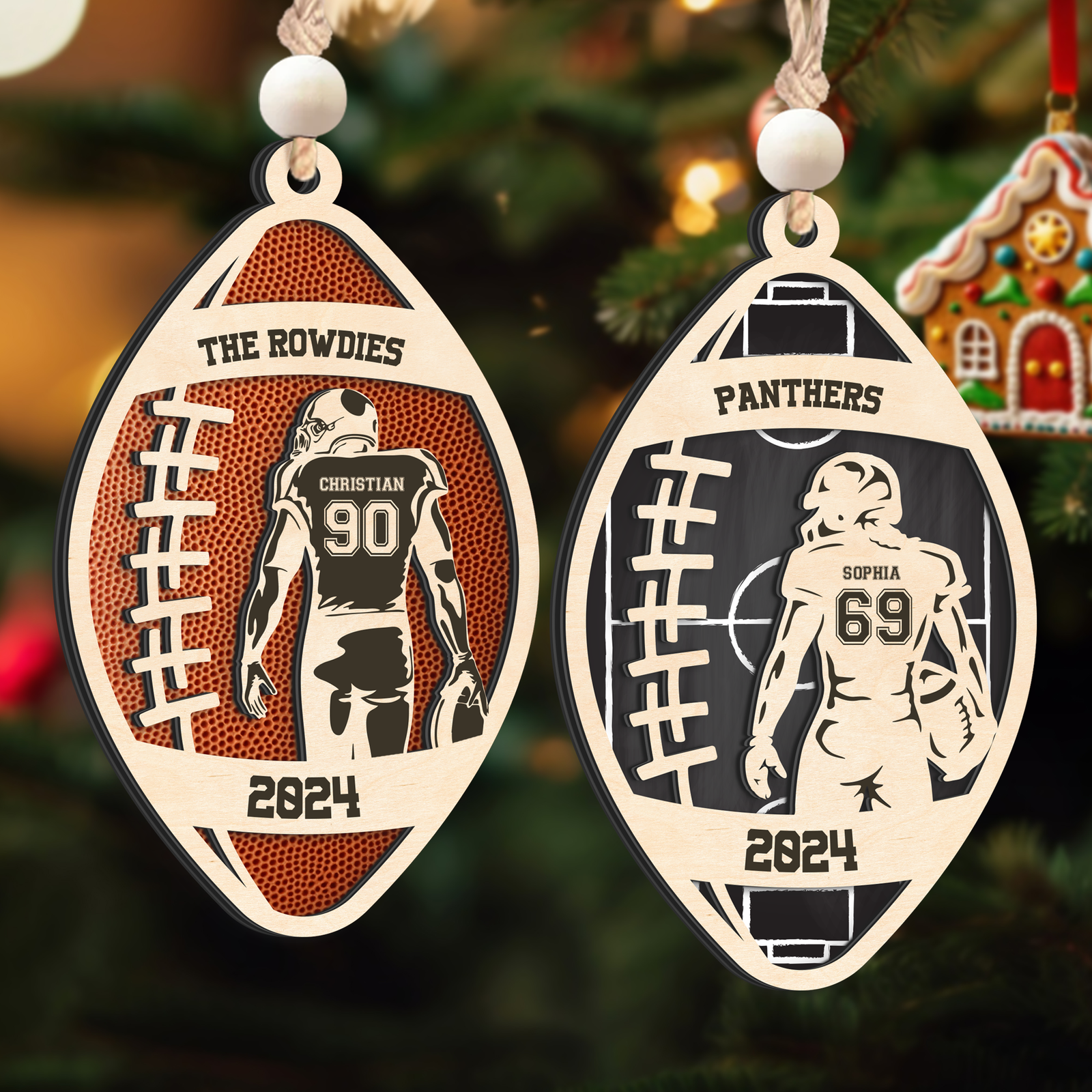 Personalized Football Christmas Ornament, Christmas Gift for Football Team, CF914 - Kindlytoys