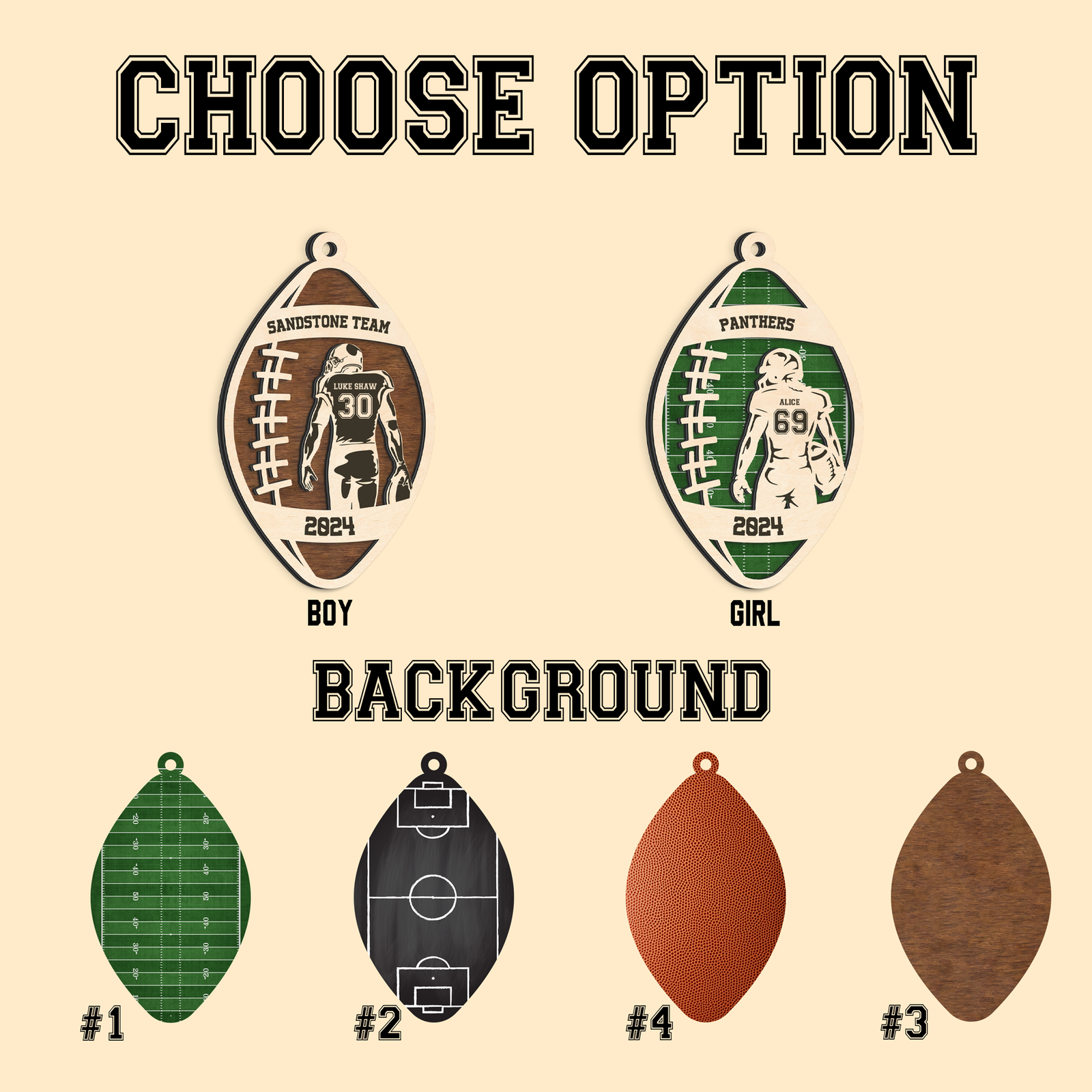 Personalized Football Christmas Ornament, Christmas Gift for Football Team, CF914 - Kindlytoys