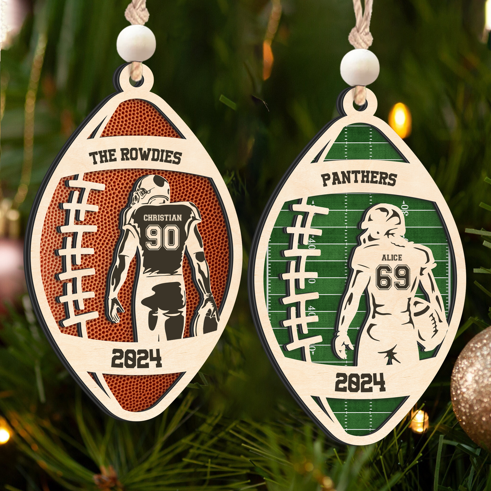 Personalized Football Christmas Ornament, Christmas Gift for Football Team, CF914 - Kindlytoys