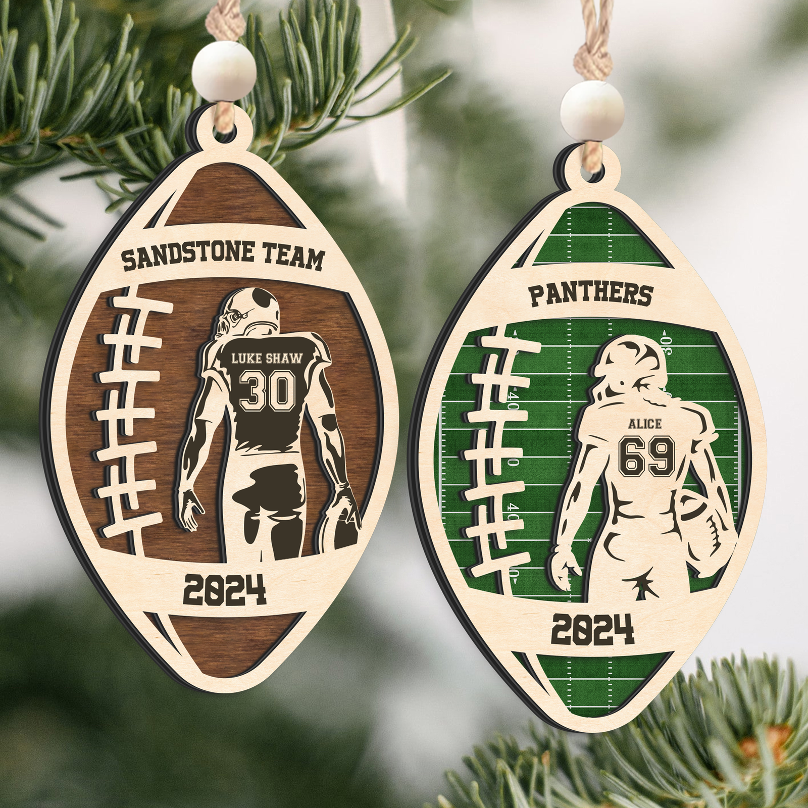 Personalized Football Christmas Ornament, Christmas Gift for Football Team, CF914 - Kindlytoys