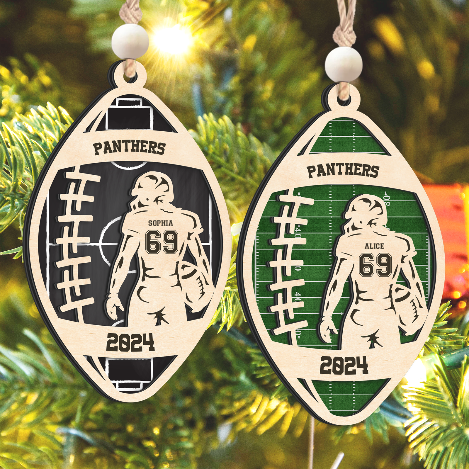Personalized Football Christmas Ornament, Christmas Gift for Football Team, CF914 - Kindlytoys