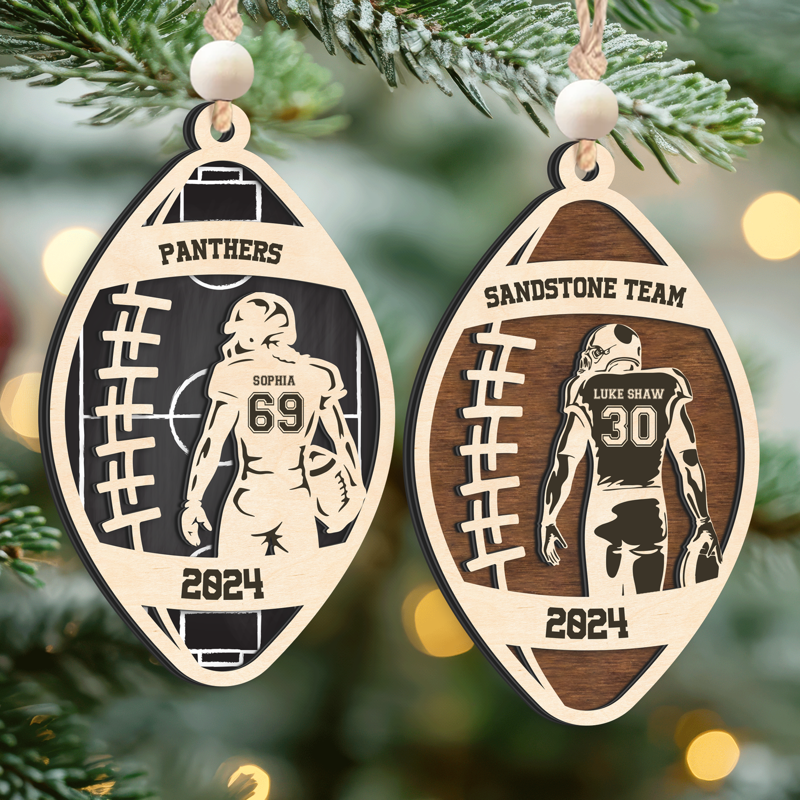 Personalized Football Christmas Ornament, Christmas Gift for Football Team, CF914 - Kindlytoys