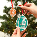 Personalized Football Ornament, 2 Layered and Engraved Wooden Ornament CF424 - Kindlytoys