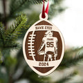 Personalized Football Ornament, 2 Layered and Engraved Wooden Ornament CF424 - Kindlytoys