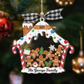 Personalized Gingerbread Family Christmas Ornament, Family 5 Layers Shaker Ornament Wood and Acrylic CF198 - Kindlytoys