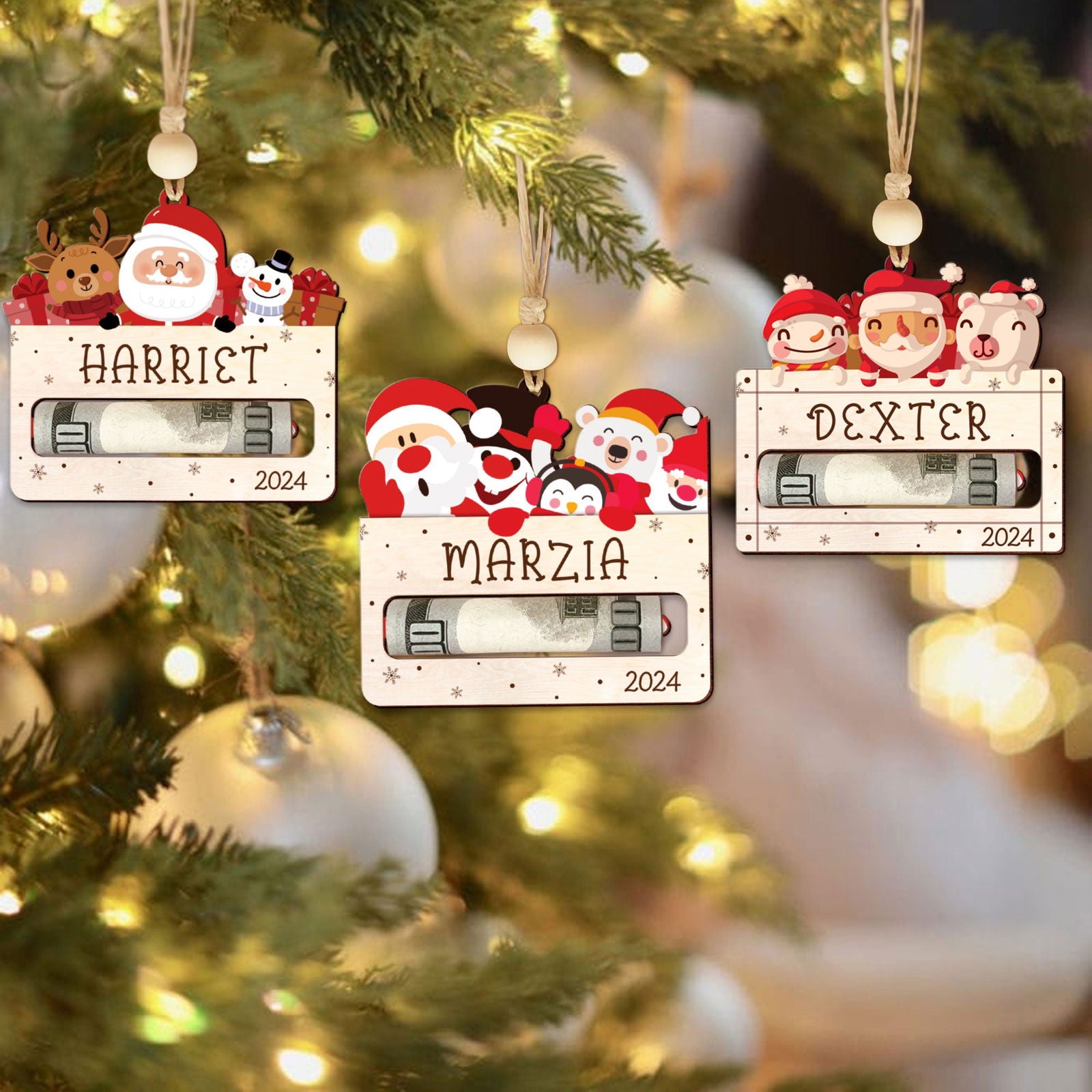 Personalized Money Holder, Custom Christmas money holder, Personalized Name Tag CF118 - Kindlytoys